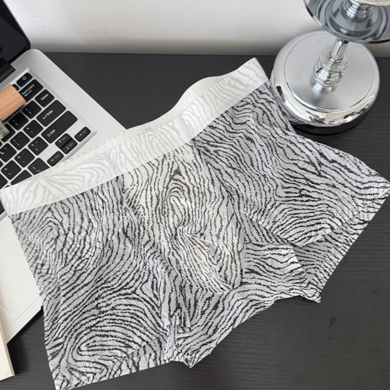 Muške boxerske hlačice od ice silk, velike veličine, antibakterijske, pletene, najlon tkanina s viscose podstavom, uzorci: kamuflaža, geometrijski, zebri otisak