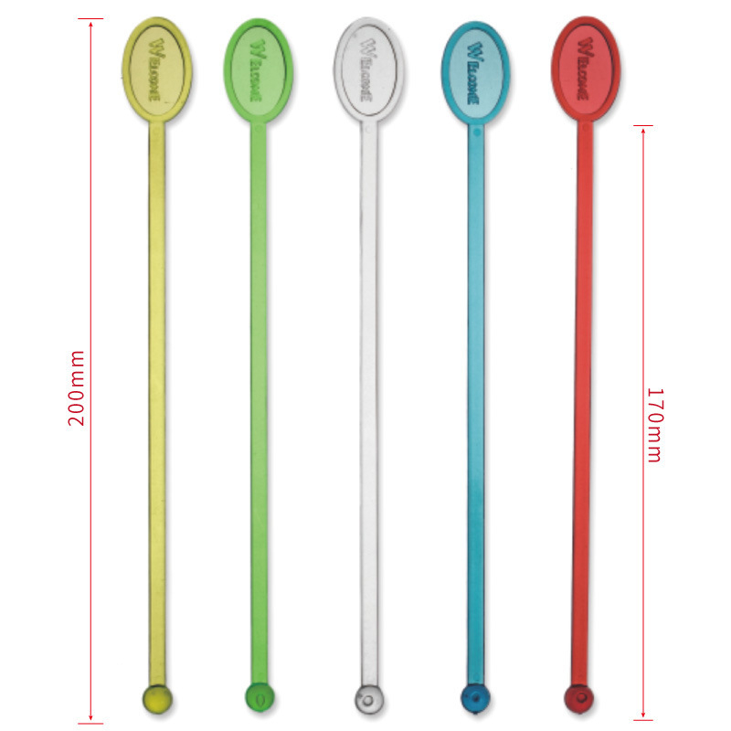Amestecător de cocktail personalizat, în formă de ou, transparent, cu mâner lung