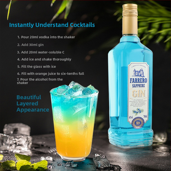 Zafírový gin kokteilová základňa, 700 ml, 40% obj., pre bary a kluby