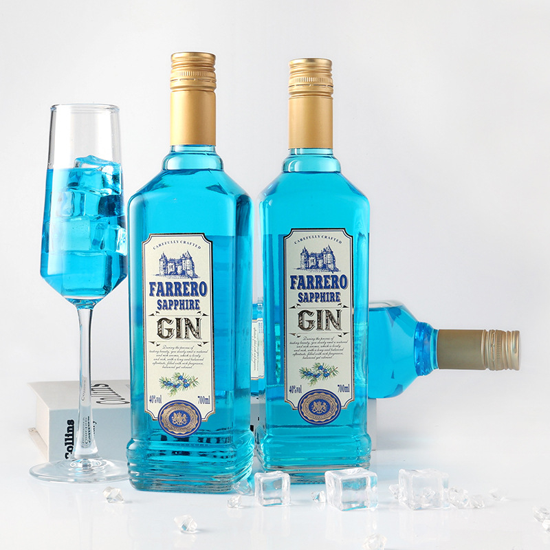 Bază de gin Sapphire pentru cocktailuri, 700 ml, 40% vol, pentru baruri și cluburi