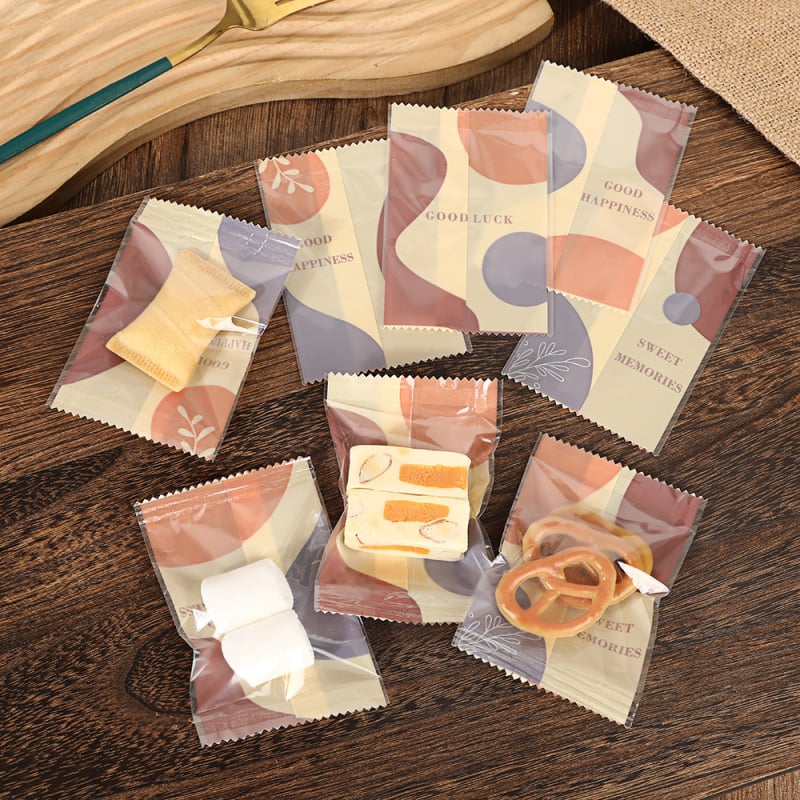 Прозрачни еднократни чанти за пакетиране на печива, самозатварящи чанти за сладкиши и бисквити, размер 7×10 см, 100 броя