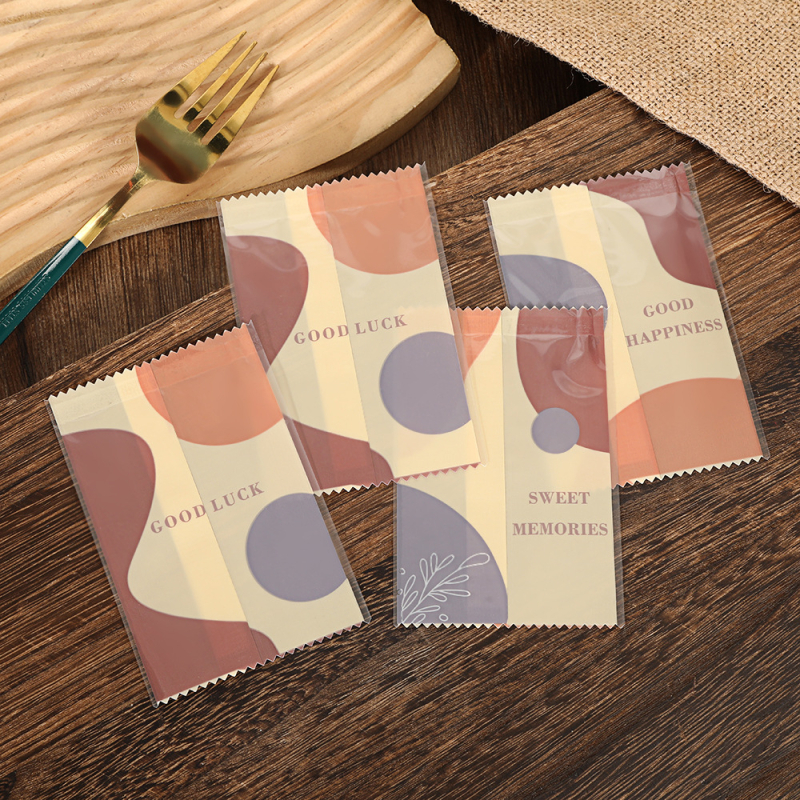 Прозрачни еднократни чанти за пакетиране на печива, самозатварящи чанти за сладкиши и бисквити, размер 7×10 см, 100 броя
