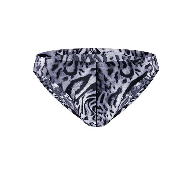 Muške bokserice s leopard uzorkom od ice silk, bezšivne, brzo sušeće sportske gaćice