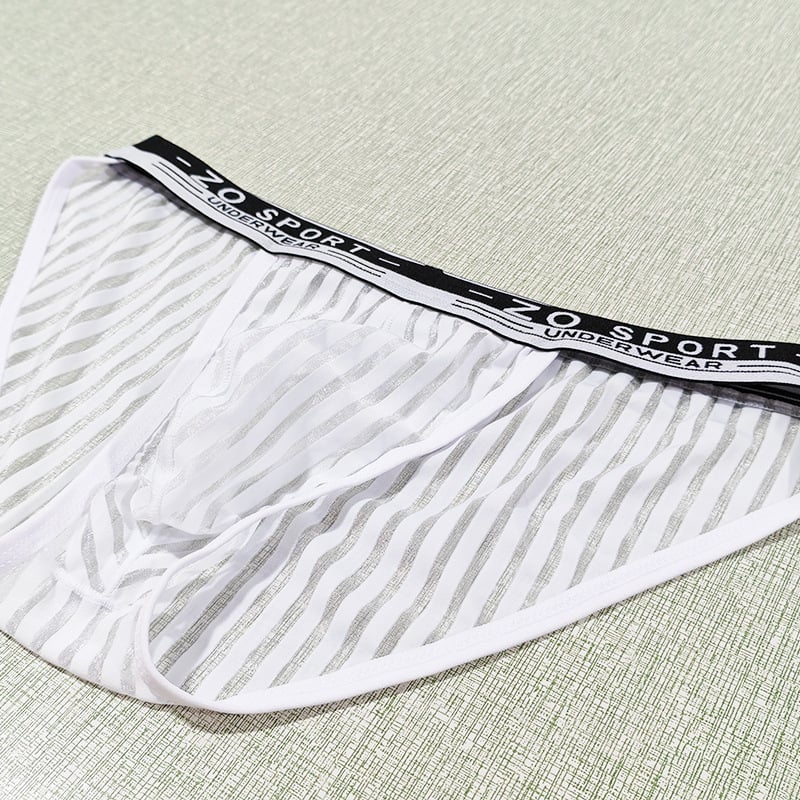 Lagane luksuzne muške gaće s visokim krojem, od Ice Silk najlona, mekana prozirna čipka