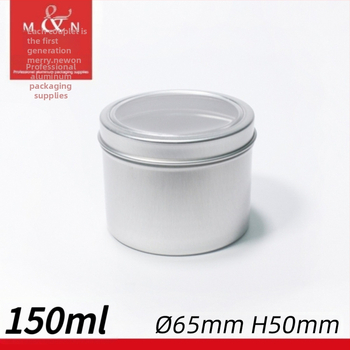 Cutie din aluminiu cu capac cu fereastră, rotundă, 65×50 mm, pentru ceai, produse uscate și pastă de ceară, model LH6550TK
