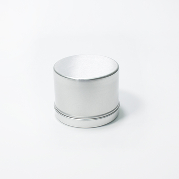 Cutie din aluminiu cu capac cu fereastră, rotundă, 65×50 mm, pentru ceai, produse uscate și pastă de ceară, model LH6550TK