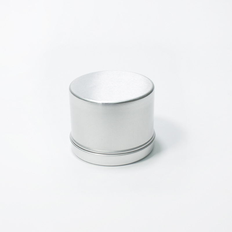 Cutie din aluminiu cu capac cu fereastră, rotundă, 65×50 mm, pentru ceai, produse uscate și pastă de ceară, model LH6550TK