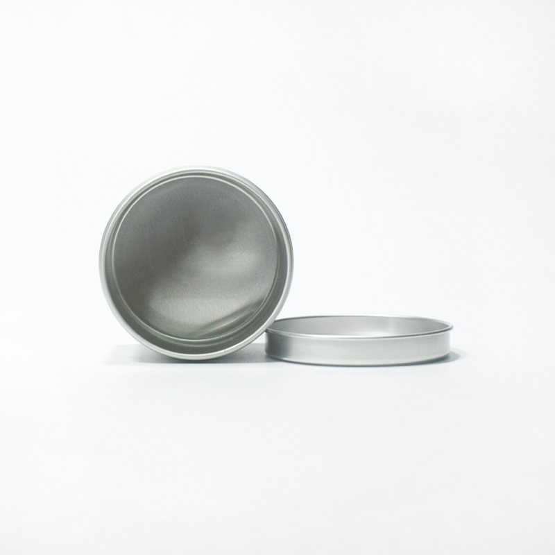 Cutie din aluminiu cu capac cu fereastră, rotundă, 65×50 mm, pentru ceai, produse uscate și pastă de ceară, model LH6550TK