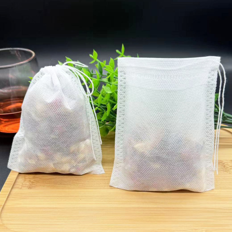 Pungă cu șnur 12×14 cm, din material nețesut, de unică folosință pentru ceai și condimente, pungă pentru fierbere/infuzie plante medicinale