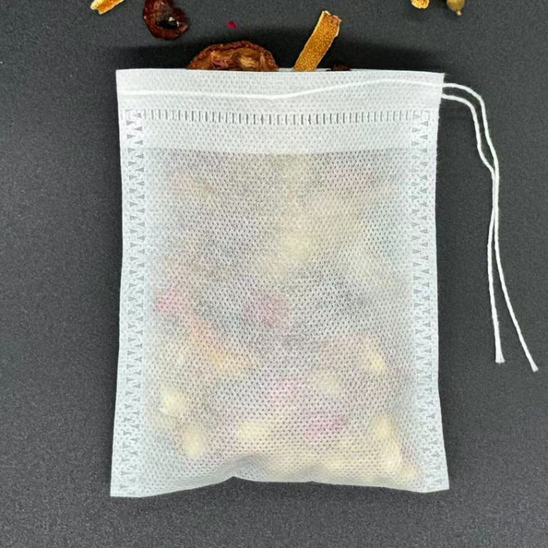 Pungă cu șnur 12×14 cm, din material nețesut, de unică folosință pentru ceai și condimente, pungă pentru fierbere/infuzie plante medicinale
