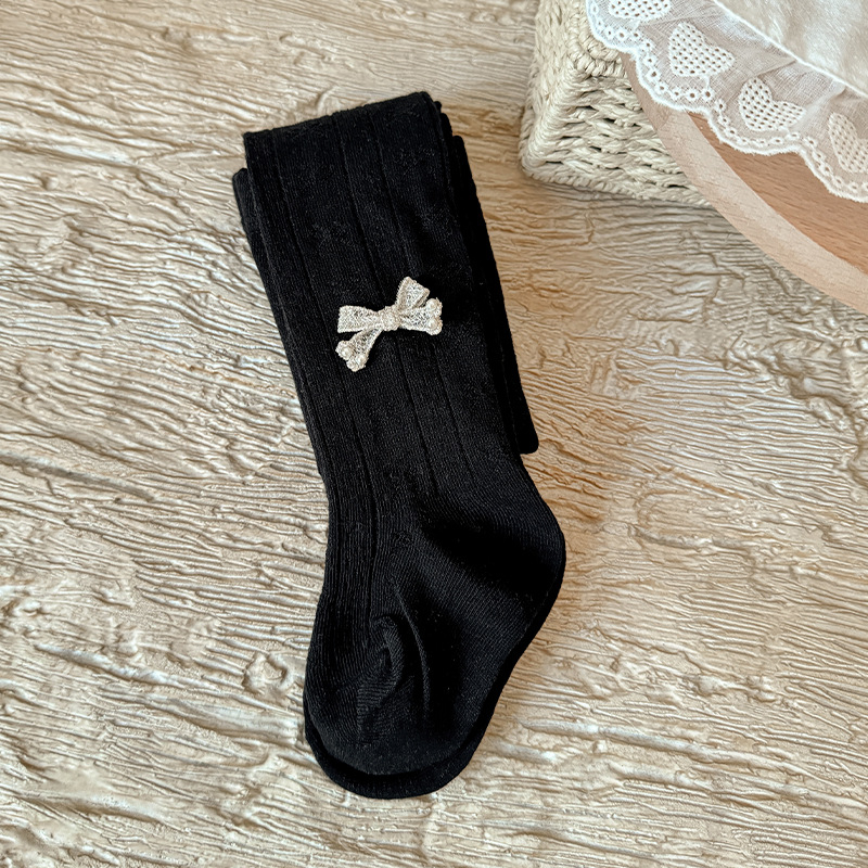 Új tavaszi leggings lányoknak, vékony, masnis díszítéssel, egyszínű gyerekeknek