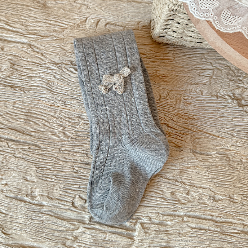 Új tavaszi leggings lányoknak, vékony, masnis díszítéssel, egyszínű gyerekeknek