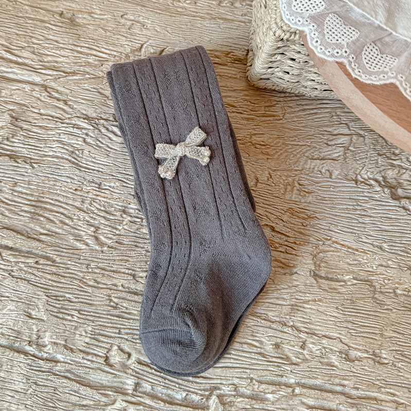 Új tavaszi leggings lányoknak, vékony, masnis díszítéssel, egyszínű gyerekeknek
