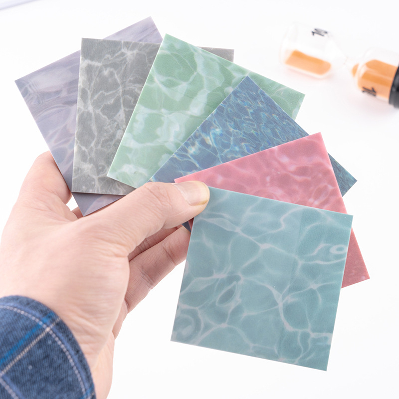30 coli autocolante cu valuri de apă – material PET impermeabil, carnet de notițe pentru elevi
