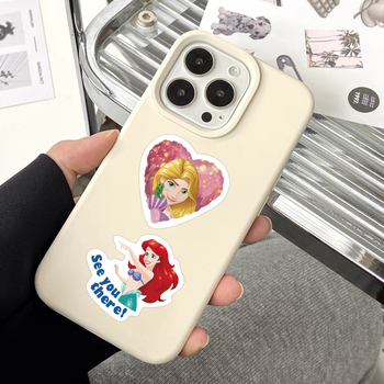 Set de 50 autocolante drăguțe cu personaje de prințese pentru caiete, valize și huse de telefoane
