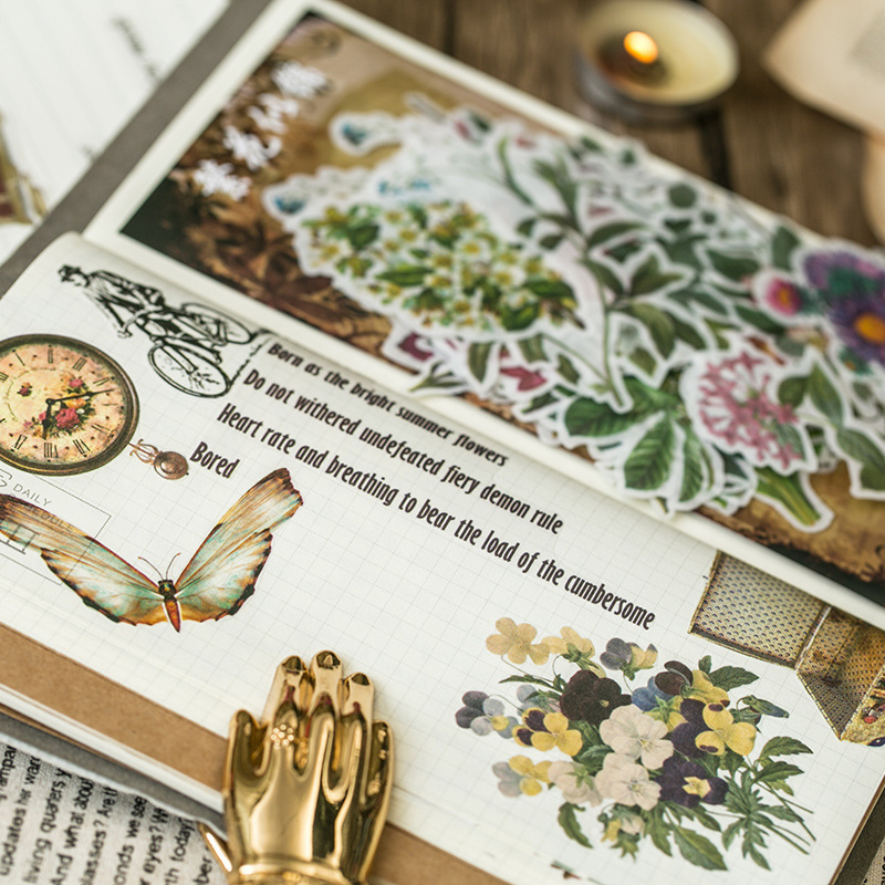 Seria Povestiri din Trecut: pachet de autocolante din hârtie Washi pentru jurnale și albume — autocolante decorative DIY, 10 modele