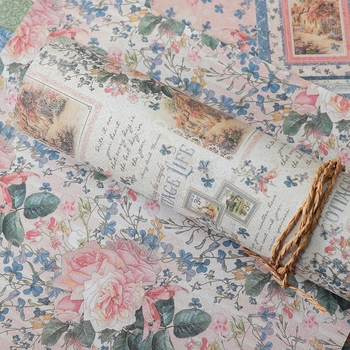 Stamperia hârtie pentru jurnal: Viață rurală, curte cu flori și plante, stil retro, 10 coli pentru decorarea jurnalului