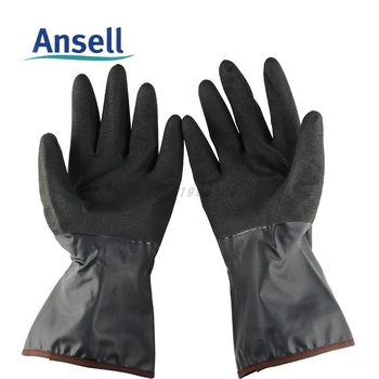 Andel 58-270 AlphaTEC mănuși de unică folosință din nitril cu strat de acoperire antiderapantă și rezistentă la substanțe chimice, căptușeală din bumbac fără cusături, lungime 305 mm