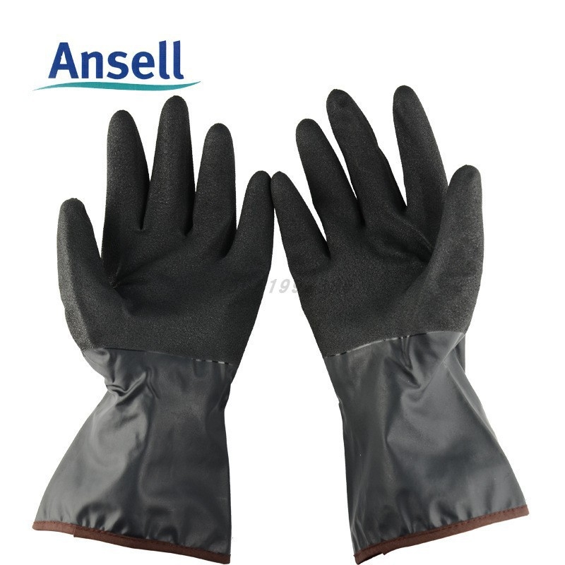 Andel 58-270 AlphaTEC mănuși de unică folosință din nitril cu strat de acoperire antiderapantă și rezistentă la substanțe chimice, căptușeală din bumbac fără cusături, lungime 305 mm