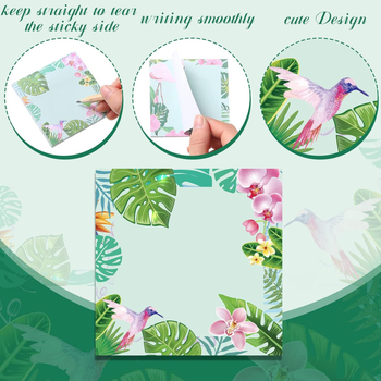 Notițe autoadezive cu frunze de palmier tropicale – temă de vară, 50 de foi, pentru studenți și birou