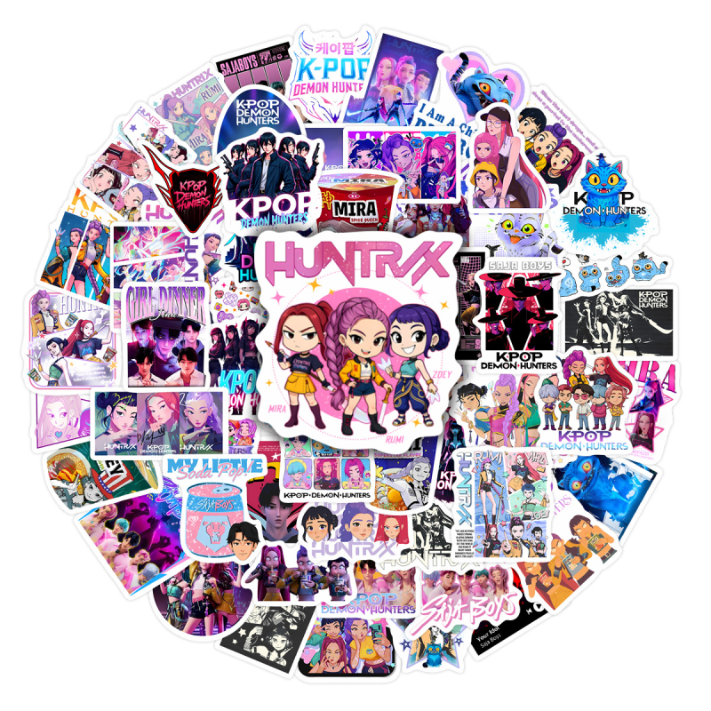 65 autocolante K-pop Hunter Girl Group pentru decor DIY, jurnal și caiet – PVC, desen animat