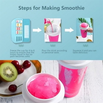 Szilikonból készült kettős falú pohár slushie-hoz és smoothie-hoz – rázó pohár gyors hűtéssel