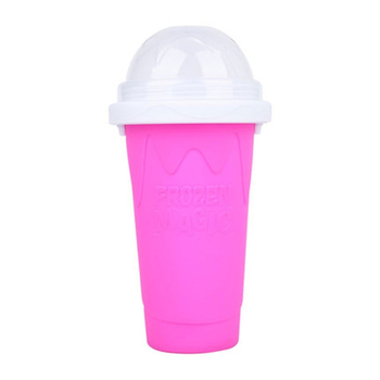 Szilikonból készült kettős falú pohár slushie-hoz és smoothie-hoz – rázó pohár gyors hűtéssel