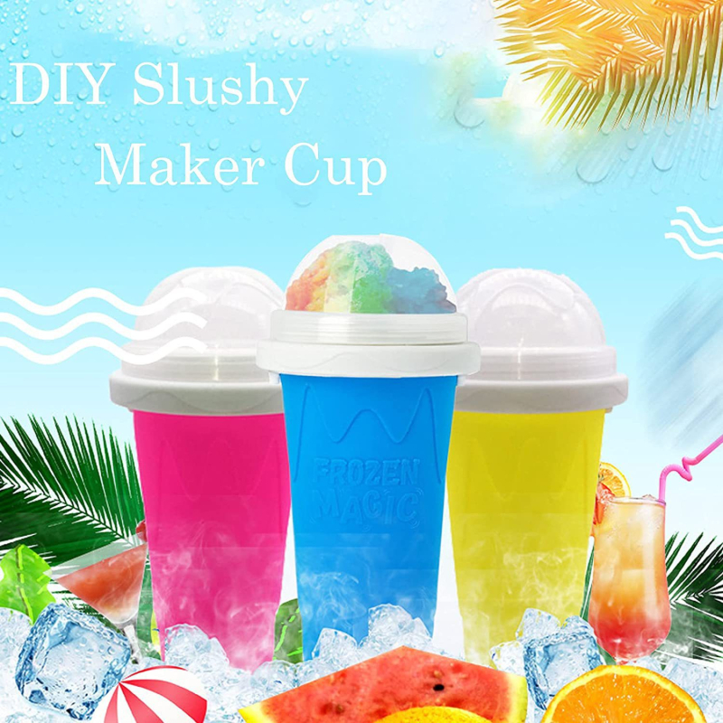 Szilikonból készült kettős falú pohár slushie-hoz és smoothie-hoz – rázó pohár gyors hűtéssel