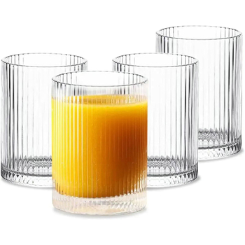 Pahar din plastic PS cu dungi verticale, schimbă culoarea, potrivit pentru bar și uz casnic, rezistent la temperaturi, 201–300 ml