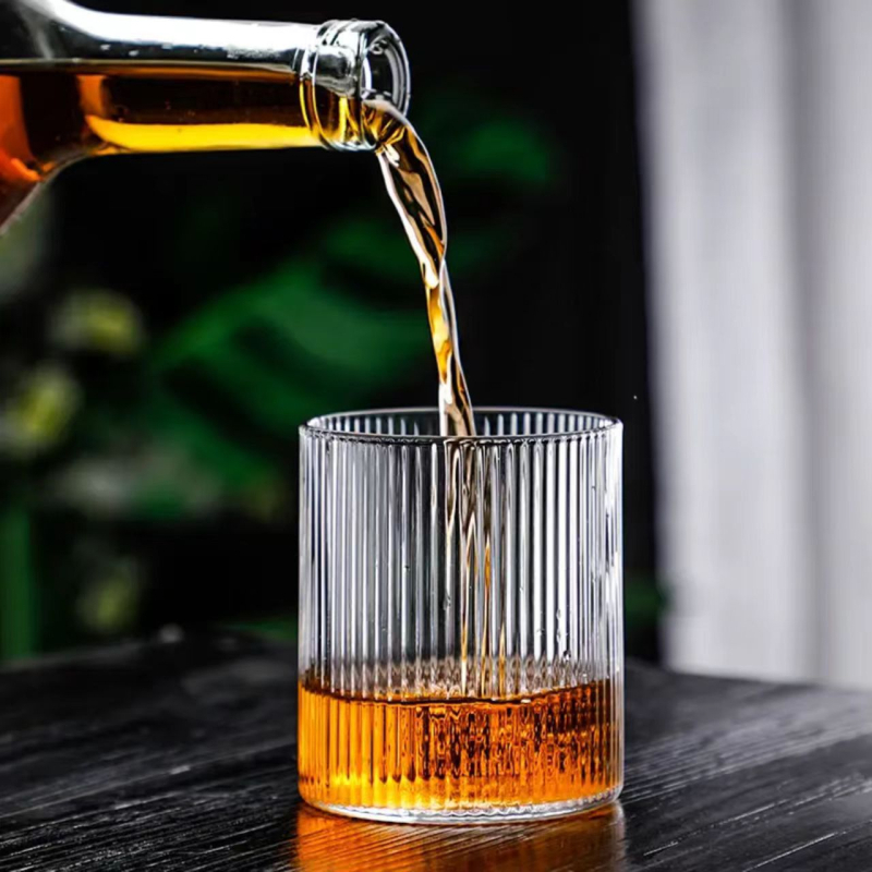 Pahar din plastic PS cu dungi verticale, schimbă culoarea, potrivit pentru bar și uz casnic, rezistent la temperaturi, 201–300 ml