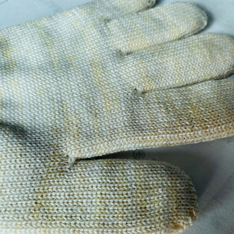 Mănuși rezistente la temperaturi înalte, amestec aramidă-bumbac, Micro-gradient, 23 cm lungime, albe, mărimea M