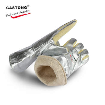 Caston YERR1534 Mănuși economice de înaltă temperatură cu folie de aluminiu, izolație la 500°C, anti-arzire, pentru sudură și turnare