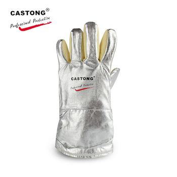 Caston YERR1534 Mănuși economice de înaltă temperatură cu folie de aluminiu, izolație la 500°C, anti-arzire, pentru sudură și turnare