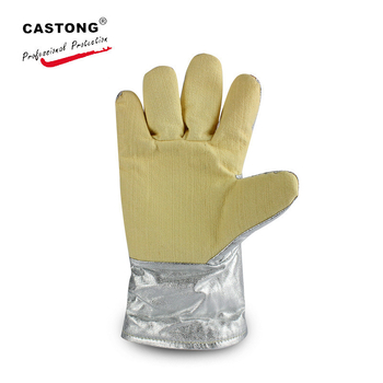Caston YERR1534 Mănuși economice de înaltă temperatură cu folie de aluminiu, izolație la 500°C, anti-arzire, pentru sudură și turnare