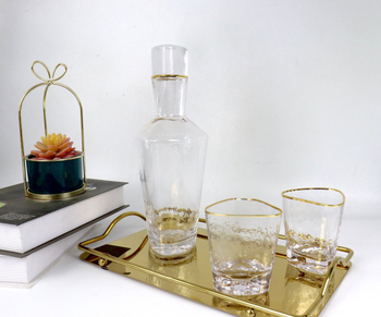 Set minimalist din sticlă pentru sake și pahare, cu model ciocănit triunghiular, pentru uz casnic, 201-300 ml, decor showroom