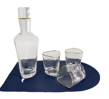 Set minimalist din sticlă pentru sake și pahare, cu model ciocănit triunghiular, pentru uz casnic, 201-300 ml, decor showroom