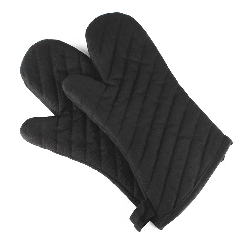 Mănuși din silicon pentru cuptor, negre, cu model twill, rezistente la temperaturi înalte, antiderapante, 18x33 cm