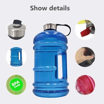 Sticlă de apă din plastic, 2.2 L, personalizabilă cu imaginea dvs., pentru fitness, cu pereți dubli și etanșare