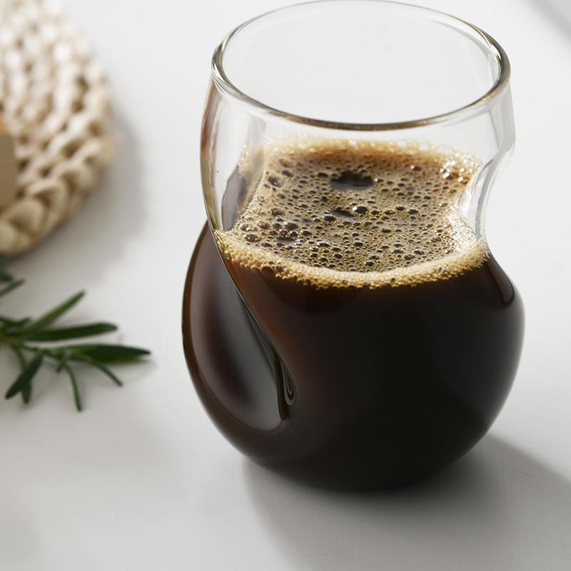 Pahar din sticlă borosilicată cu model în spirală, pentru apă, ceai, bere, whiskey și cafea, cu capac