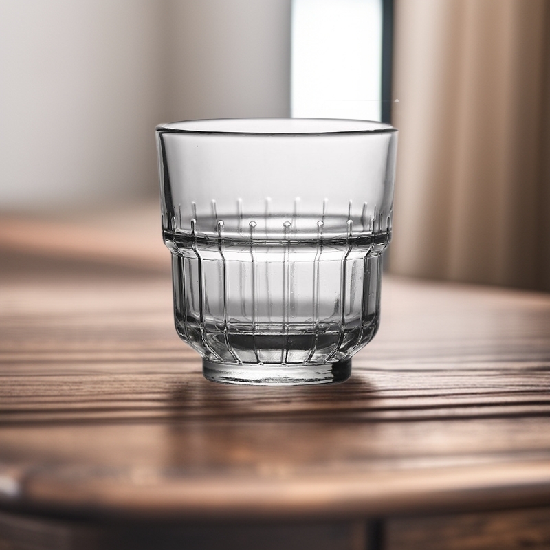 Pahar clasic de whisky cu pereți drepți, din sticlă, pentru casă, restaurant și hotel, formă rotundă, fără mâner