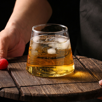 Pahar din sticlă borosilikată transparent Fuji Mountain – pentru uz casnic, pentru băuturi reci, suc, whisky, vin și cafea