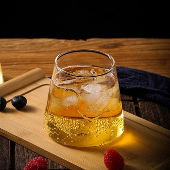 Pahar din sticlă borosilikată transparent Fuji Mountain – pentru uz casnic, pentru băuturi reci, suc, whisky, vin și cafea