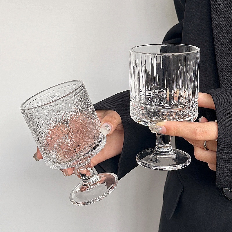 Magas lábú üveg otthoni használatra – minimalist design, víz, gyümölcslé, kávé és whiskey pohár