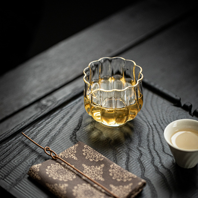 Ceainic mic din sticlă borosilicat, design Zen lotus japonez, vas de servire rezistent la căldură