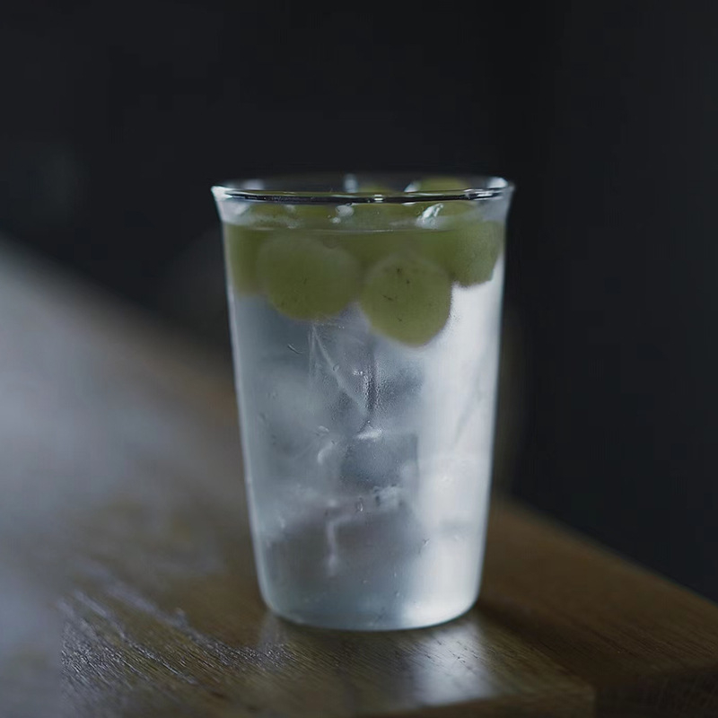Pahar de sticlă, în stil Ins, pentru iced Americano latte, rezistent la temperaturi înalte, design minimalist, potrivit pentru cafea, apă, lapte sau suc.