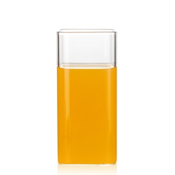 Pahar pătrat din sticlă borosilicat, cu logo, design creativ pentru mic dejun acasă
