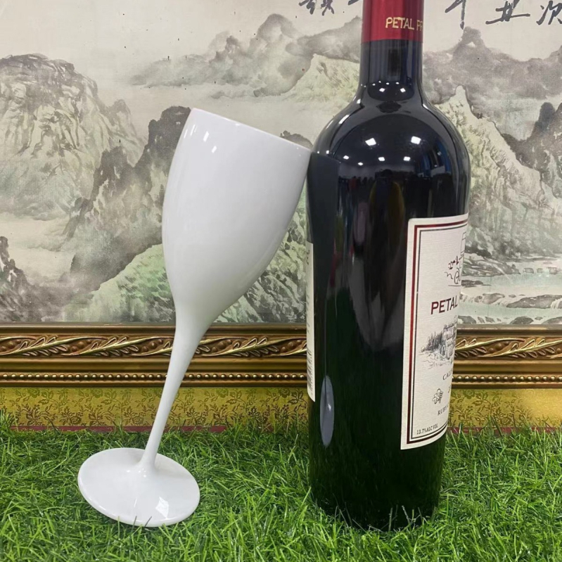 Pahar de șampanie din acril, înalt, 180 ml, stil european-american, pahar plastic transparent pentru vin și cocktail