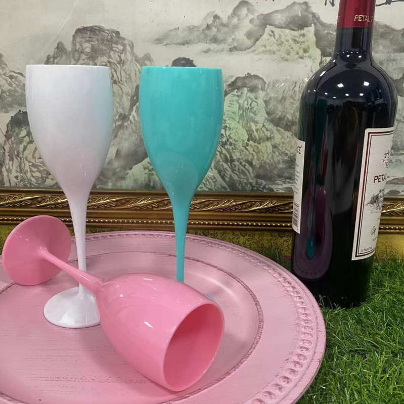 Pahar de șampanie din acril, înalt, 180 ml, stil european-american, pahar plastic transparent pentru vin și cocktail