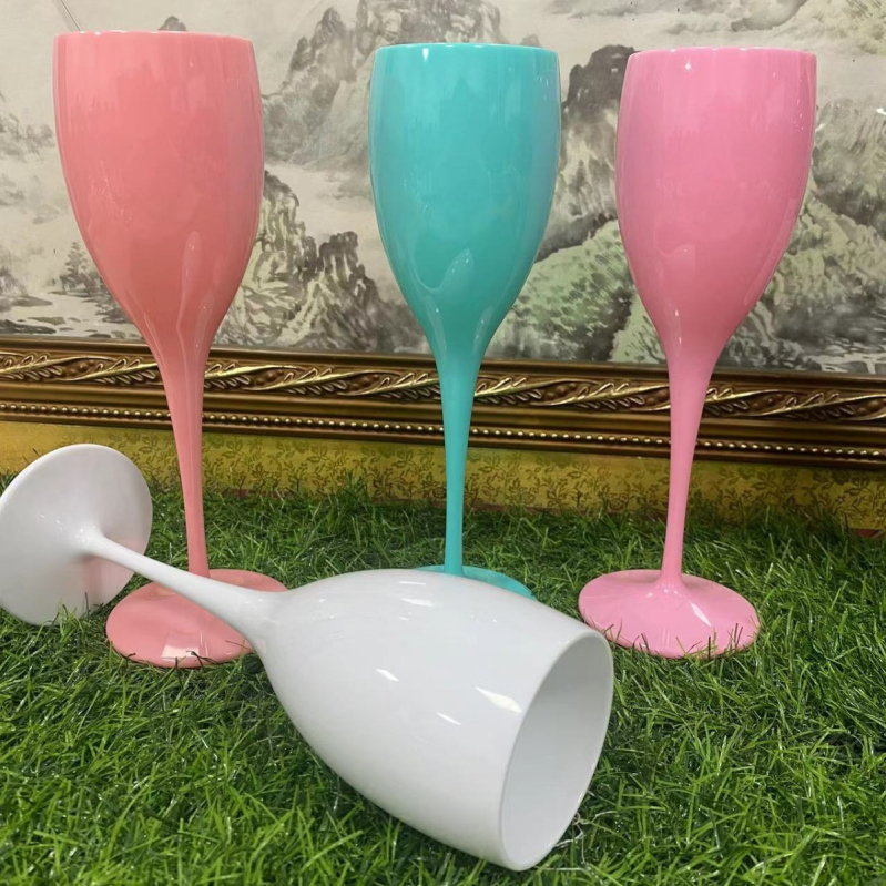 Pahar de șampanie din acril, înalt, 180 ml, stil european-american, pahar plastic transparent pentru vin și cocktail