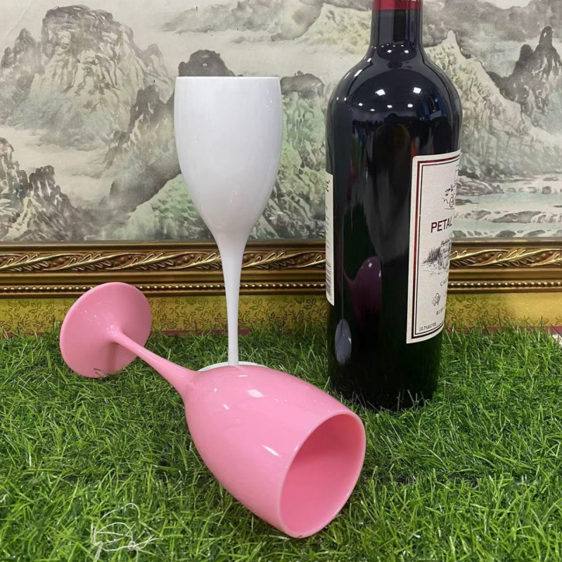 Pahar de șampanie din acril, înalt, 180 ml, stil european-american, pahar plastic transparent pentru vin și cocktail